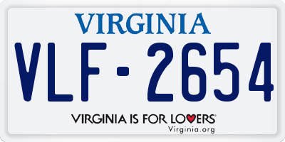 VA license plate VLF2654