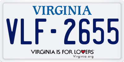VA license plate VLF2655