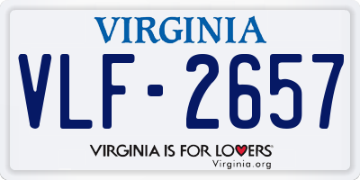 VA license plate VLF2657