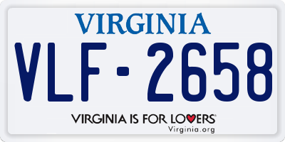 VA license plate VLF2658