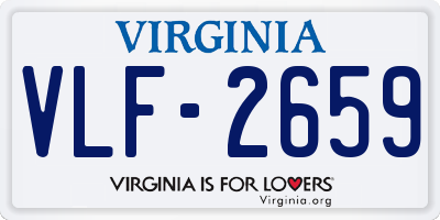 VA license plate VLF2659