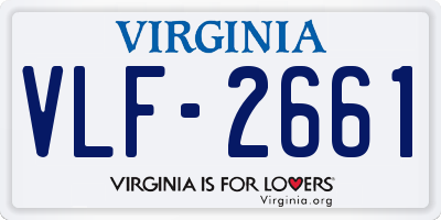VA license plate VLF2661