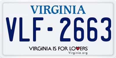 VA license plate VLF2663