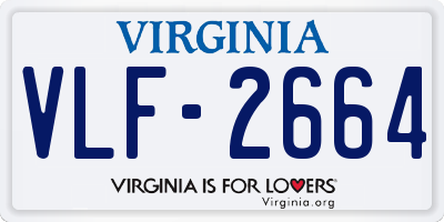 VA license plate VLF2664