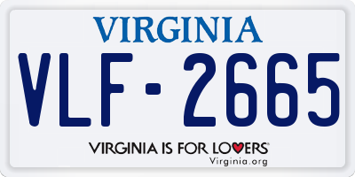 VA license plate VLF2665