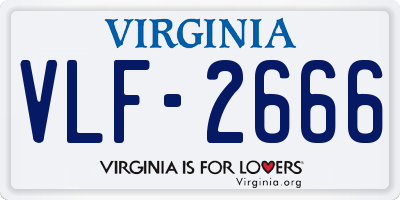 VA license plate VLF2666