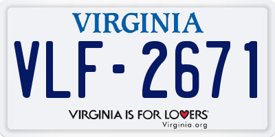 VA license plate VLF2671