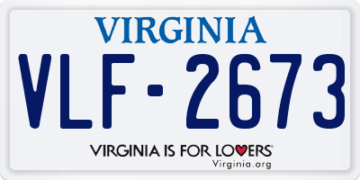 VA license plate VLF2673
