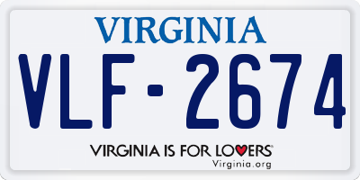 VA license plate VLF2674