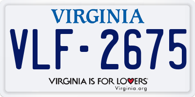 VA license plate VLF2675