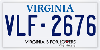 VA license plate VLF2676