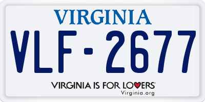 VA license plate VLF2677