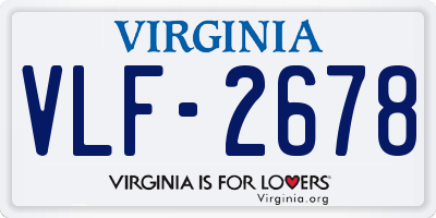 VA license plate VLF2678