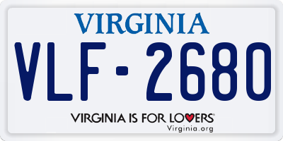 VA license plate VLF2680