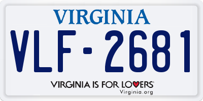 VA license plate VLF2681