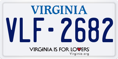 VA license plate VLF2682