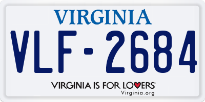 VA license plate VLF2684