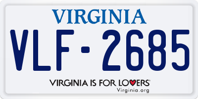 VA license plate VLF2685