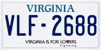 VA license plate VLF2688