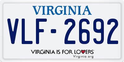 VA license plate VLF2692