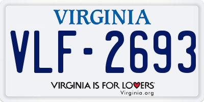 VA license plate VLF2693