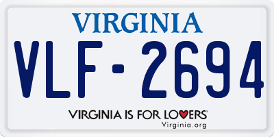 VA license plate VLF2694