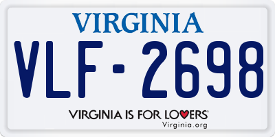 VA license plate VLF2698