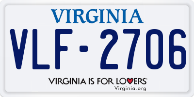 VA license plate VLF2706