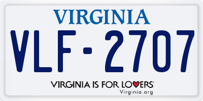 VA license plate VLF2707