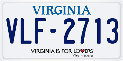 VA license plate VLF2713