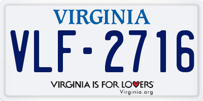 VA license plate VLF2716