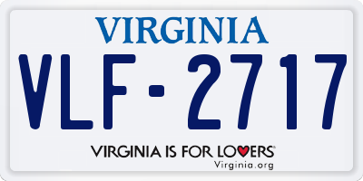 VA license plate VLF2717