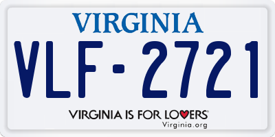 VA license plate VLF2721