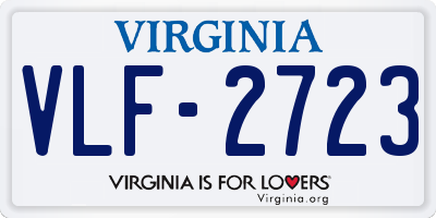 VA license plate VLF2723