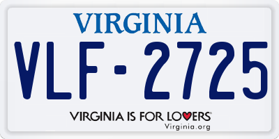 VA license plate VLF2725