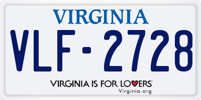 VA license plate VLF2728