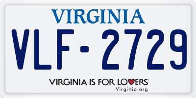 VA license plate VLF2729