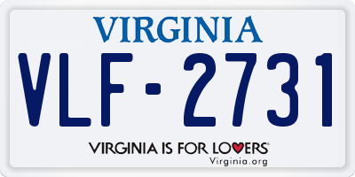 VA license plate VLF2731