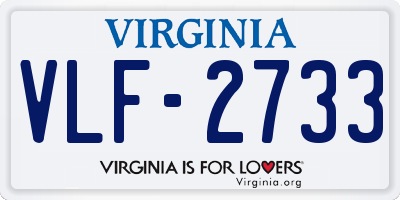 VA license plate VLF2733