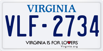 VA license plate VLF2734