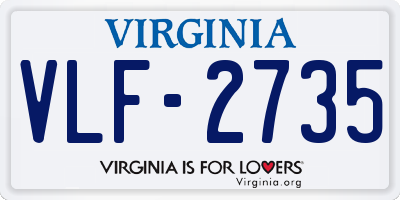 VA license plate VLF2735