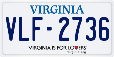 VA license plate VLF2736