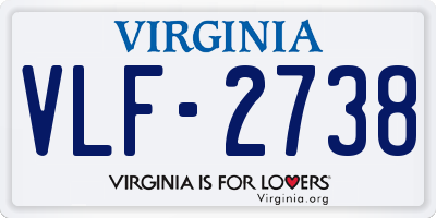 VA license plate VLF2738