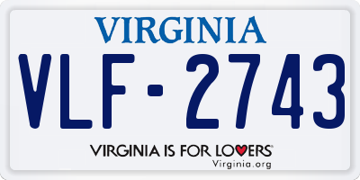 VA license plate VLF2743