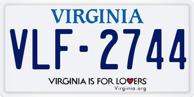 VA license plate VLF2744