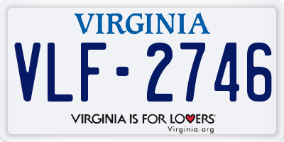 VA license plate VLF2746