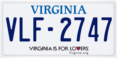 VA license plate VLF2747