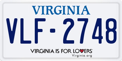 VA license plate VLF2748