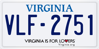 VA license plate VLF2751