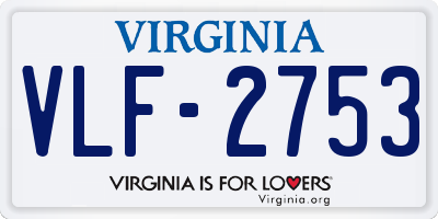VA license plate VLF2753